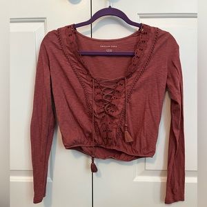 Red/Brown American Eagle Top Size XS.